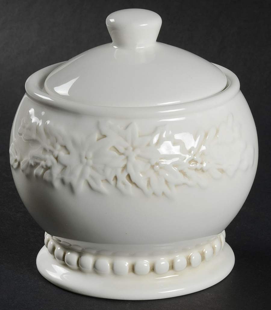 Poinsettia Collection Sugar Bowl & Lid by Roscher & Co-1