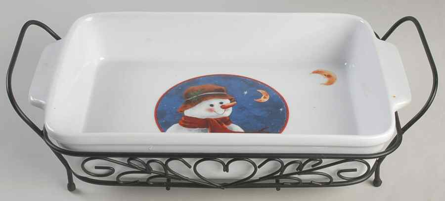 RAX2 13" Rectangular Baker with Metal Stand by Rainbow Mountain-1