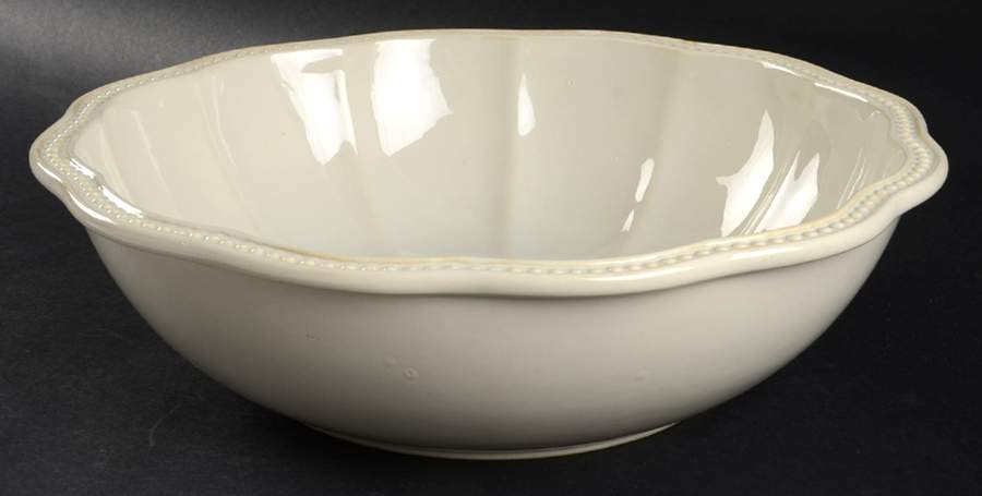 Hobnail Cream 12" Large Salad Serving Bowl by Roscher & Co-1
