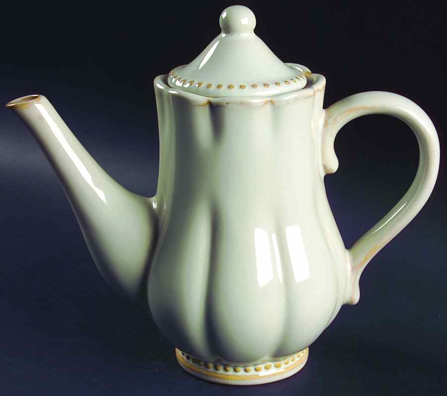 Hobnail Cream Coffee Pot & Lid by Roscher & Co-1