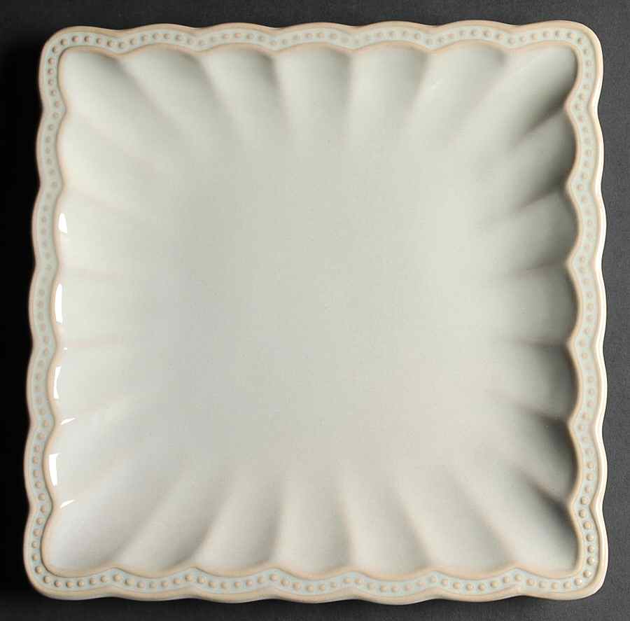 Hobnail Cream Square Dinner Plate by Roscher & Co-1