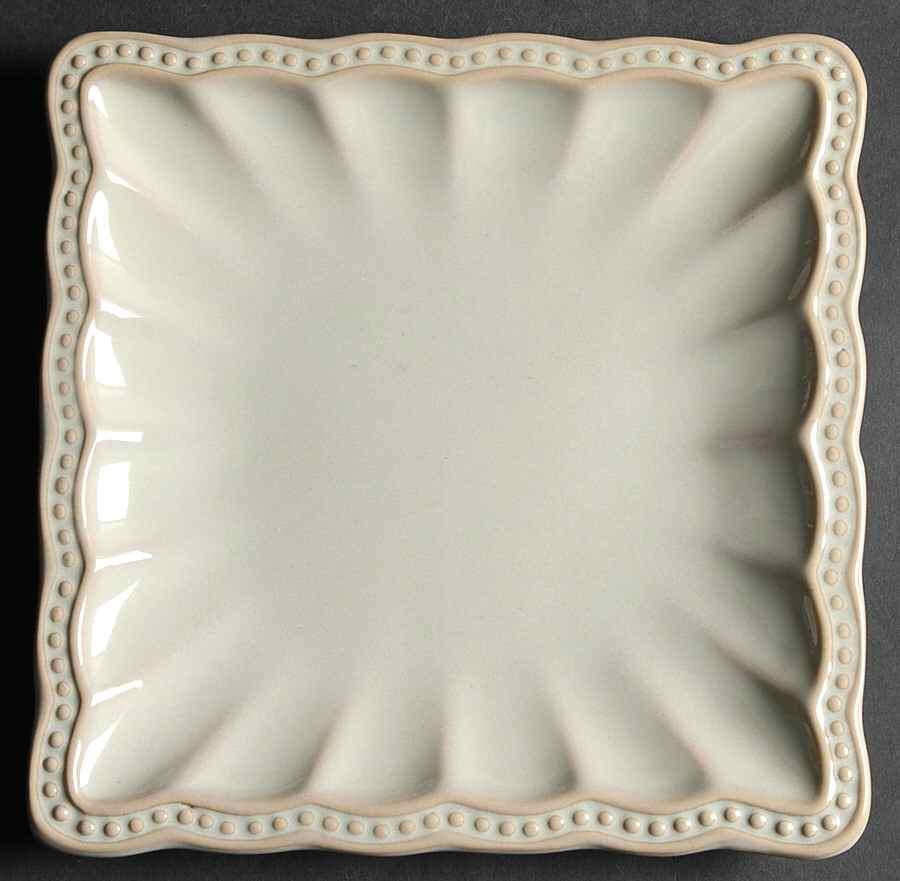 Hobnail Cream Square Salad Plate by Roscher & Co-1