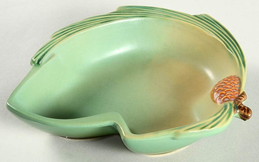 Pinecone Modern Green (400 Series) Open Candy Dish by Roseville-1
