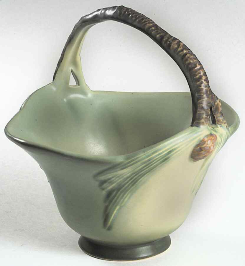 Pinecone Modern Green (400 Series) 8" Handled Basket by Roseville-1