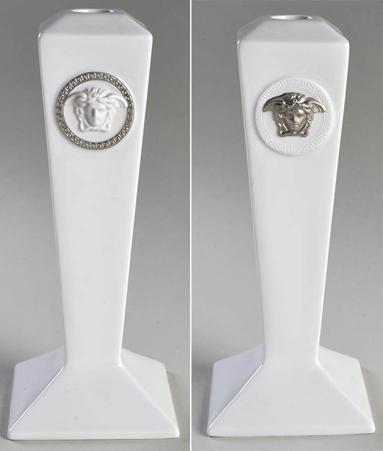 Medusa White 9" Tall Candlestick by Rosenthal - Continental-1