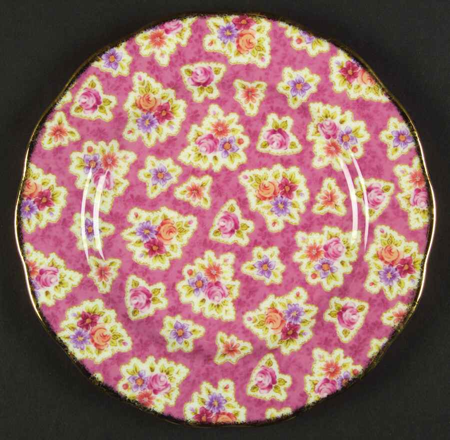 Vintage Floral Collection Dessert/Pie Plate by Royal Albert-1