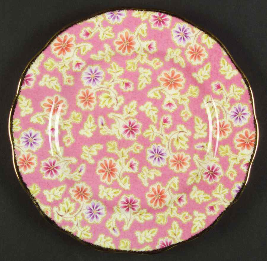 Vintage Floral Collection Dessert/Pie Plate by Royal Albert-1