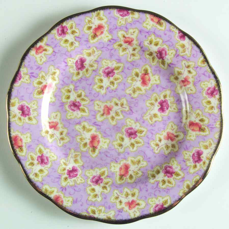 Vintage Floral Collection Dessert/Pie Plate by Royal Albert-1