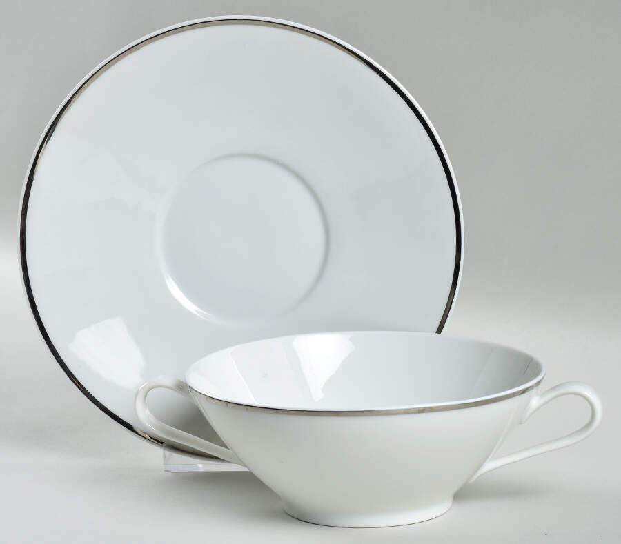 3455 (Bettina Shape) Flat Cream Soup Bowl & Saucer Set by Rosenthal - Continental-1