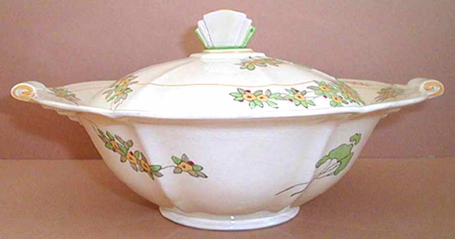 Binyon (Yellow Flower) Round Covered Vegetable by Royal Doulton-1
