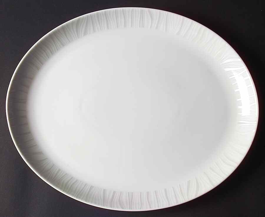 Mirage (White on White) 14" Oval Serving Platter by Royal Worcester-1