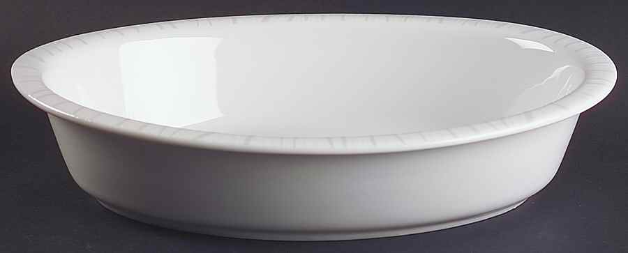 Mirage (White on White) 12" Oval Vegetable Bowl by Royal Worcester-1
