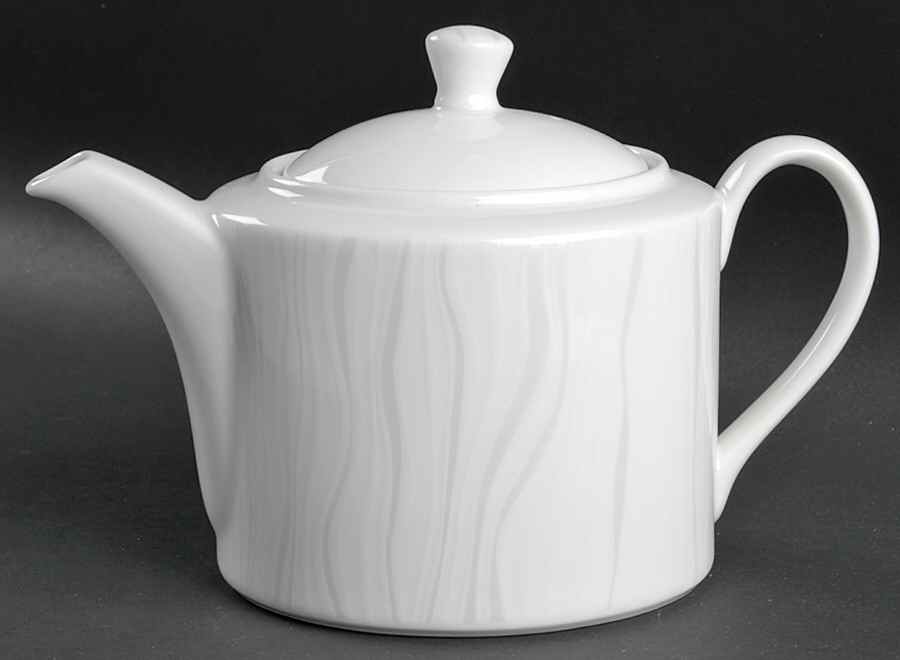 Mirage (White on White) Teapot & Lid by Royal Worcester-1