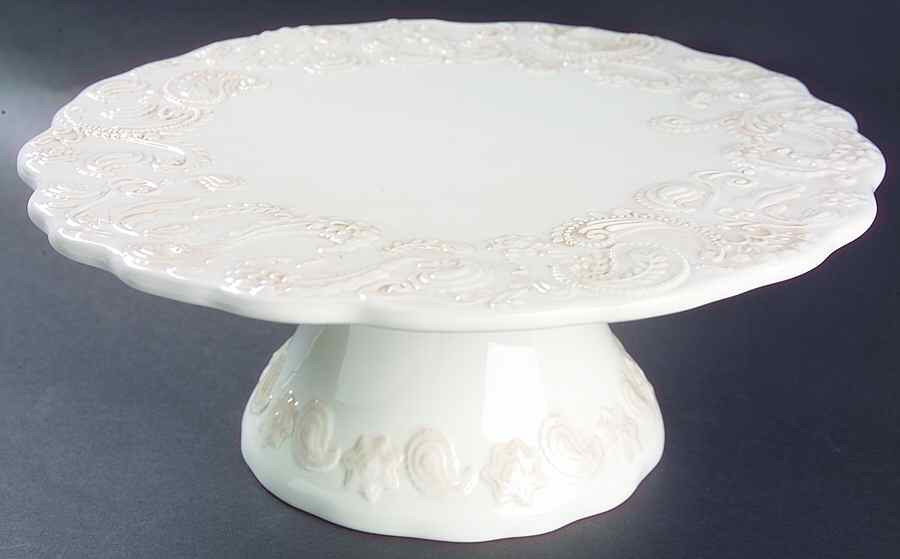 Paisley 12" Diameter Pedestal Cake Stand by Roscher & Co-1