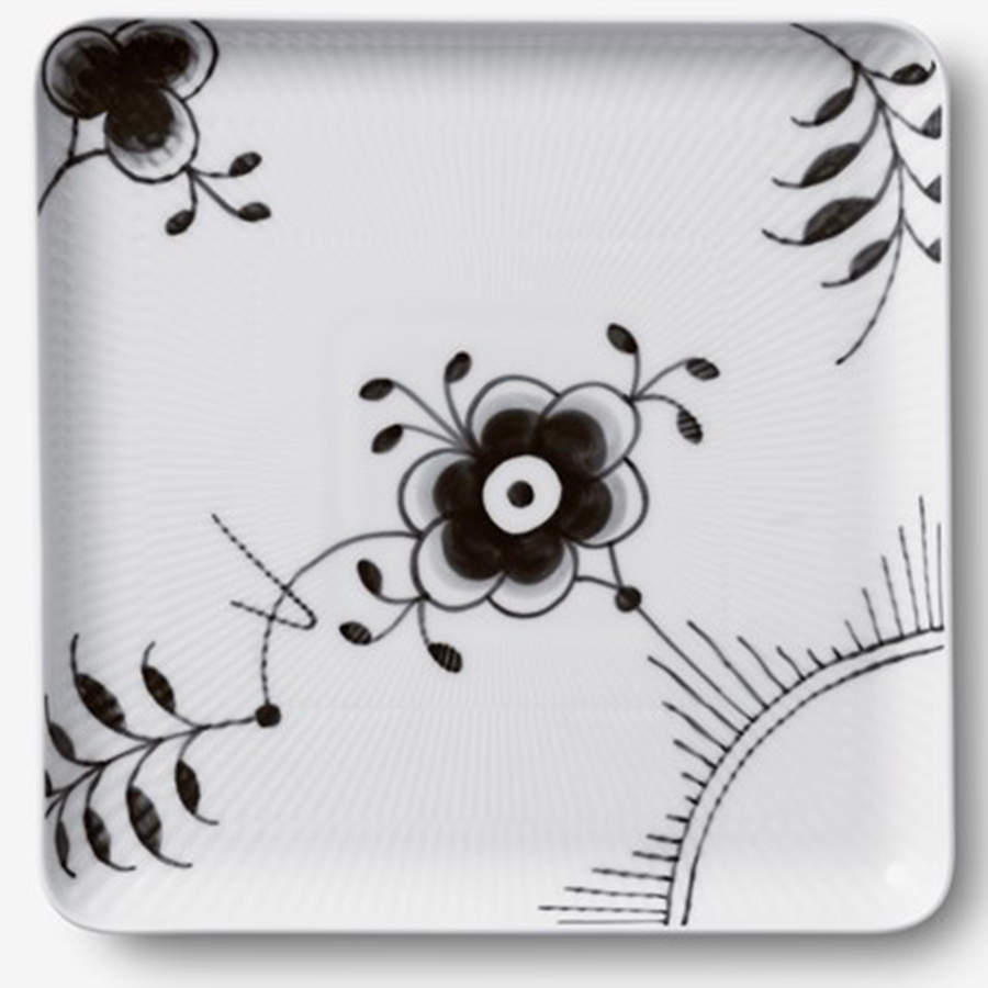 Mega Black 8" Square Plate by Royal Copenhagen-1