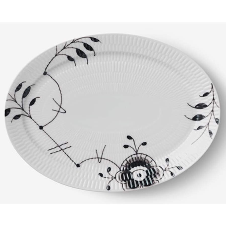 Mega Black 11" Oval Serving Platter by Royal Copenhagen-1