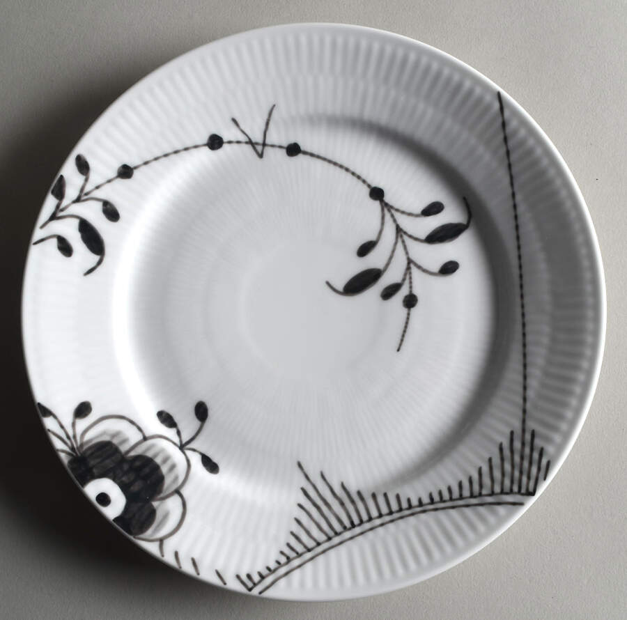 Mega Black Dessert Luncheon Plate by Royal Copenhagen-1