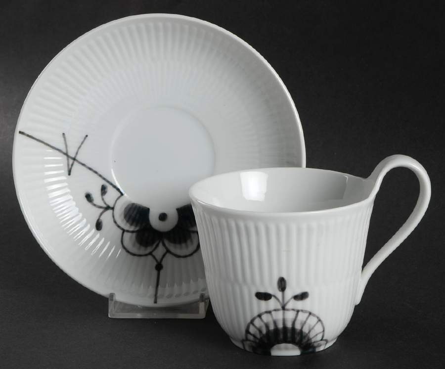Mega Black Flat Cup & Saucer Set by Royal Copenhagen-1