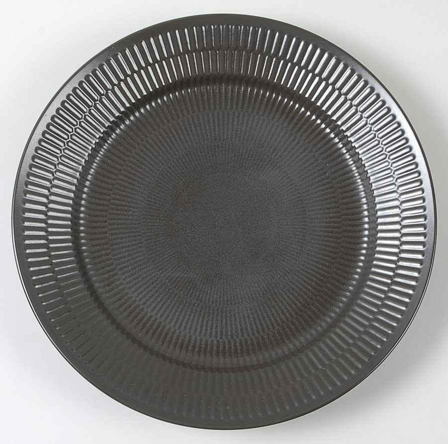 Black Plain Fluted Dinner Plate by Royal Copenhagen-1