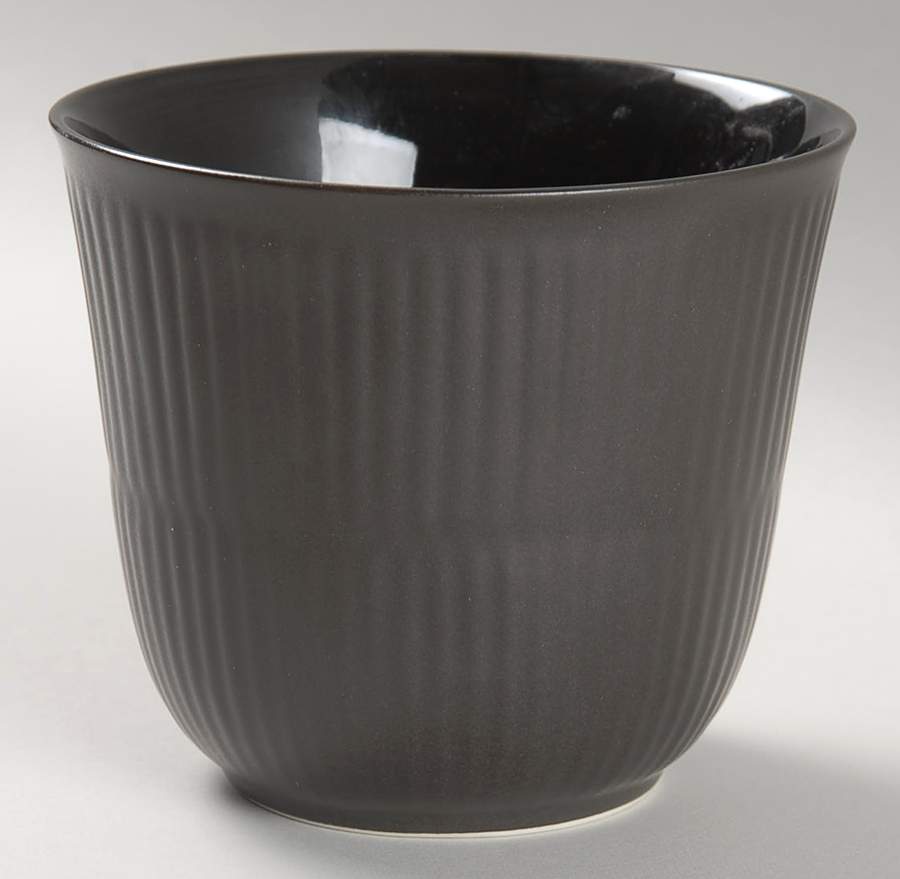 Black Plain Fluted Small Thermal Cup by Royal Copenhagen-1