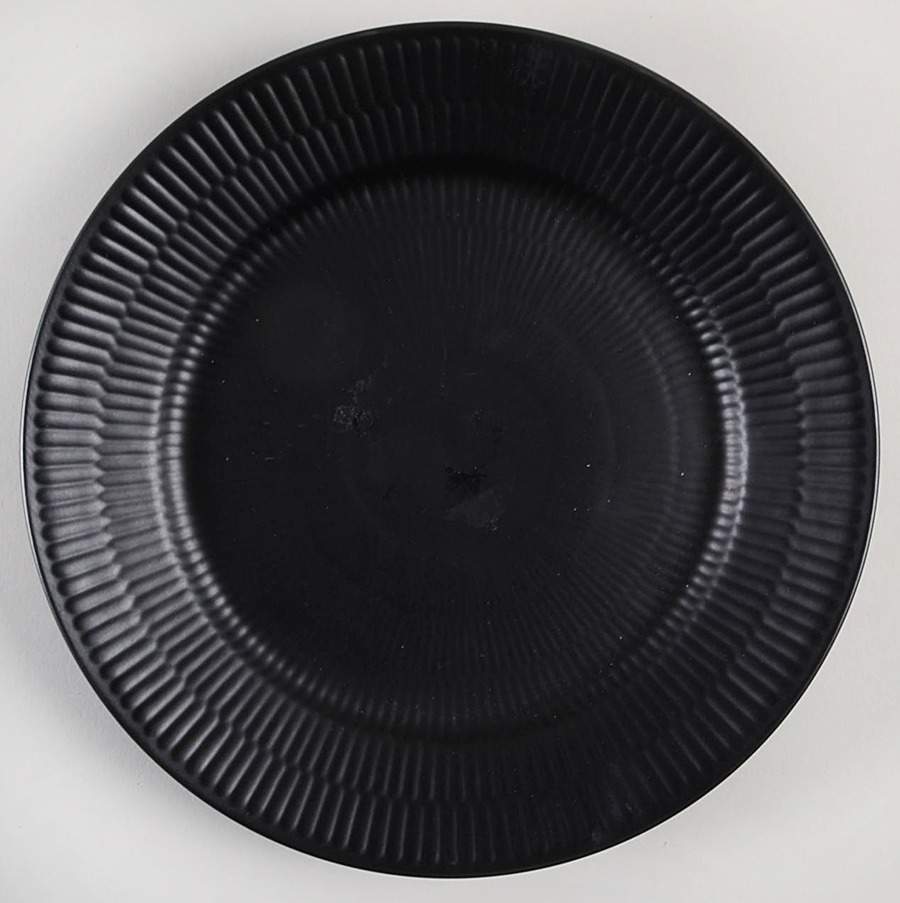 Black Plain Fluted Luncheon/Salad Plate by Royal Copenhagen-1