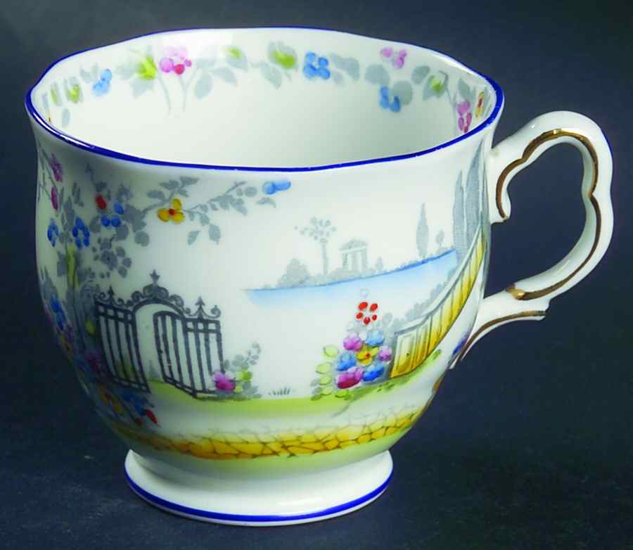 Rosedale (Blue Trim) Footed Cup by Royal Albert-1