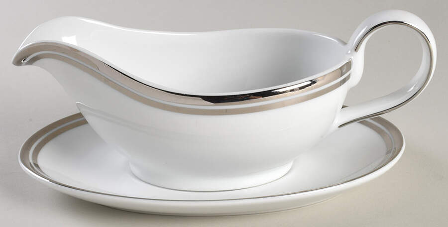 Pure Platinum Gravy Boat & Underplate by Royal Doulton-1