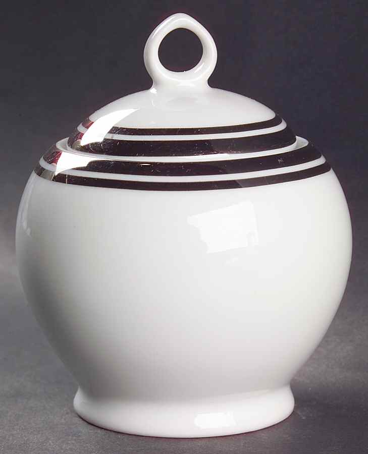 Pure Platinum Sugar Bowl & Lid by Royal Doulton-1