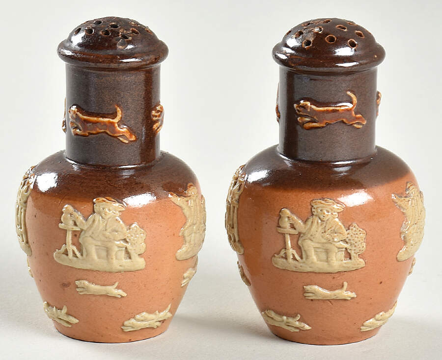 Lambeth Hunting Scene Salt & Pepper Set by Royal Doulton-1