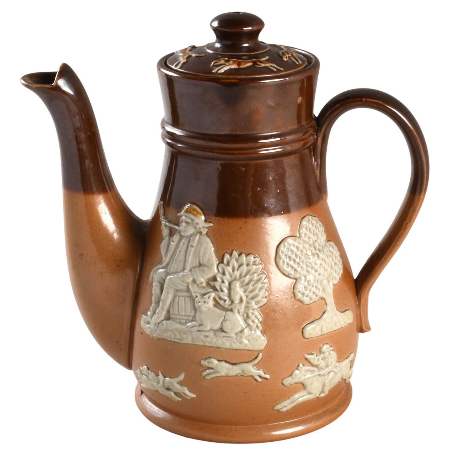 Lambeth Hunting Scene Individual Coffee Pot & Lid by Royal Doulton-1