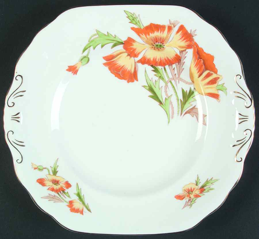 Lake Louise Poppy Square Handled Cake Plate by Royal Chelsea-1