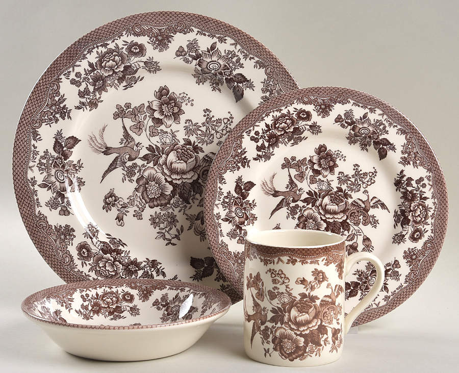Asiatic Pheasant Brown 4 Piece Place Setting by Royal Stafford-1