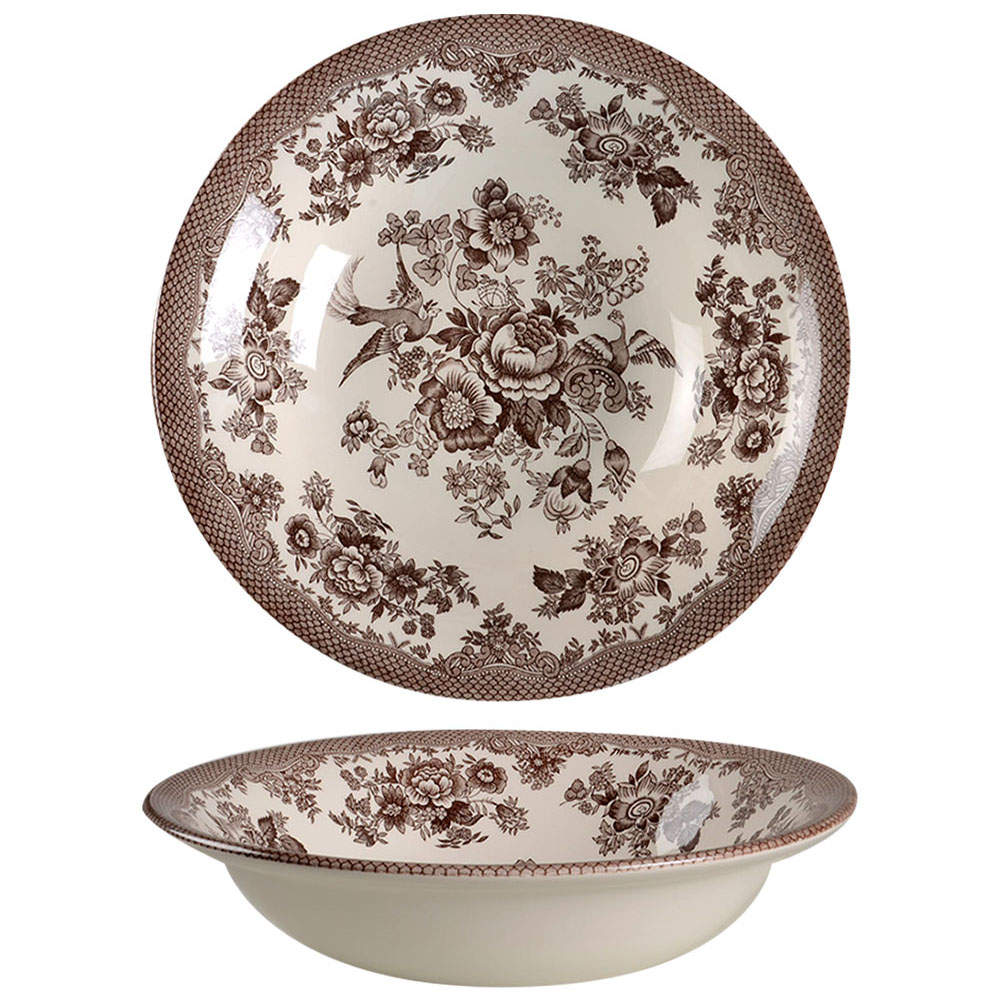 Asiatic Pheasant Brown 10" Round Vegetable Bowl by Royal Stafford-1