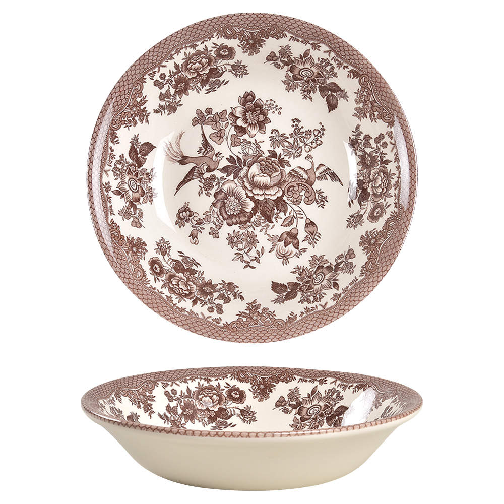 Asiatic Pheasant Brown Coupe Cereal Bowl by Royal Stafford-1