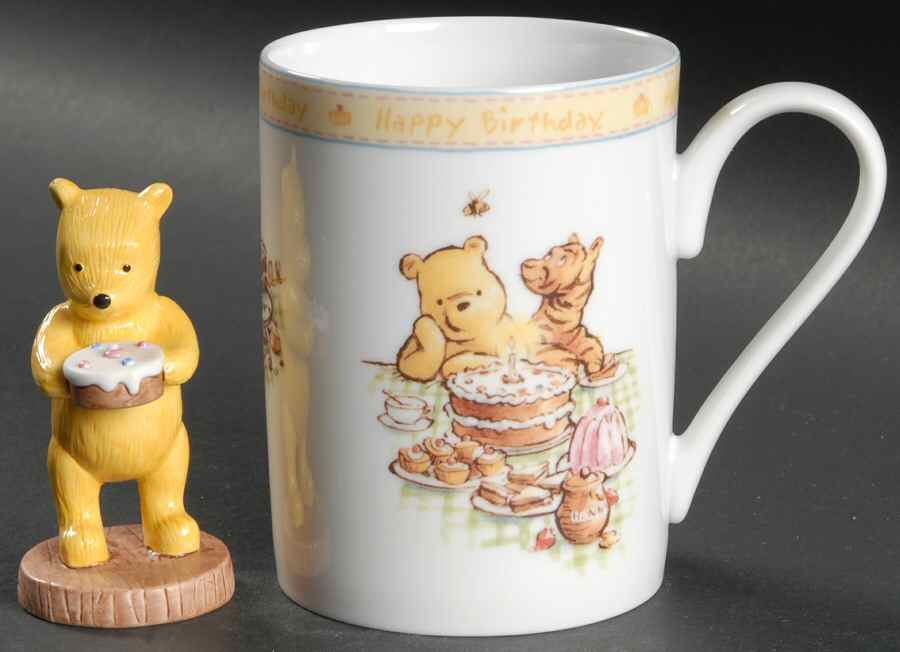 Winnie the Pooh Collection (Disney, Porcelain) (Happy Birthday) Mug & Figurine Set by Royal Doulton-1