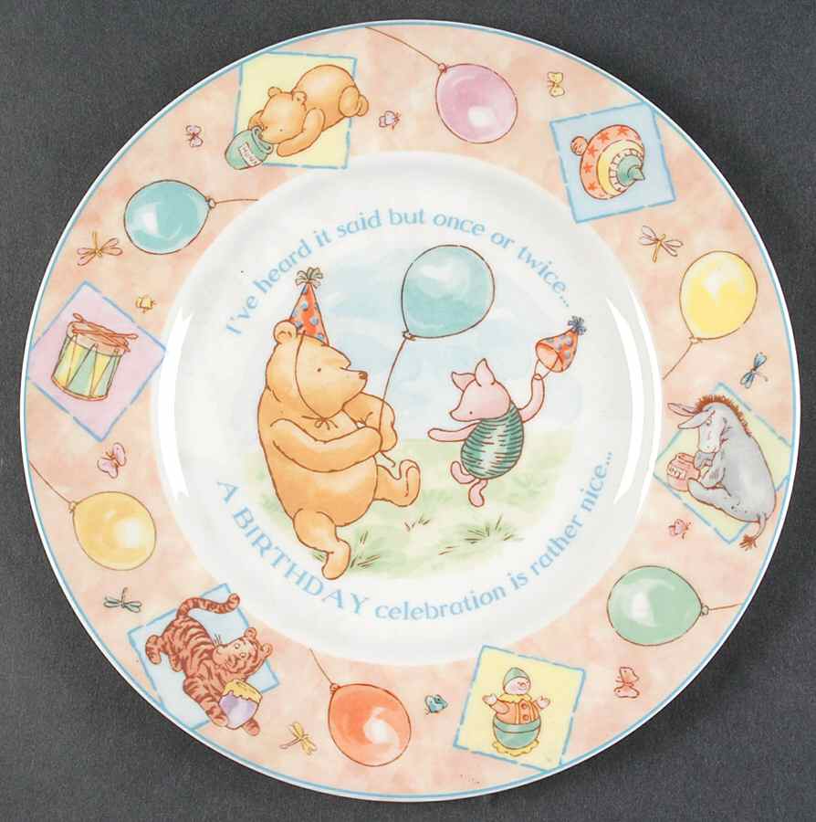 Winnie the Pooh Collection (Disney, Porcelain) Birthday Child's Plate by Royal Doulton-1