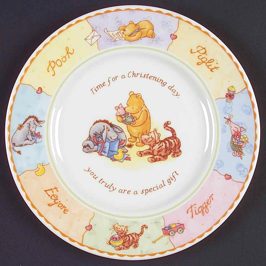 Winnie the Pooh Collection (Disney, Porcelain) Christening Child's Plate by Royal Doulton-1