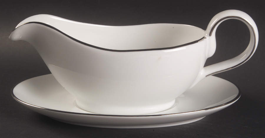 Simply Platinum Gravy Boat & Underplate by Royal Doulton-1