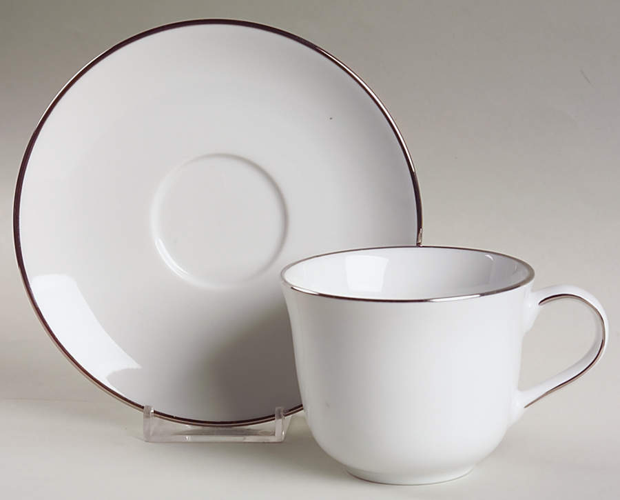 Simply Platinum Flat Cup & Saucer Set by Royal Doulton-1
