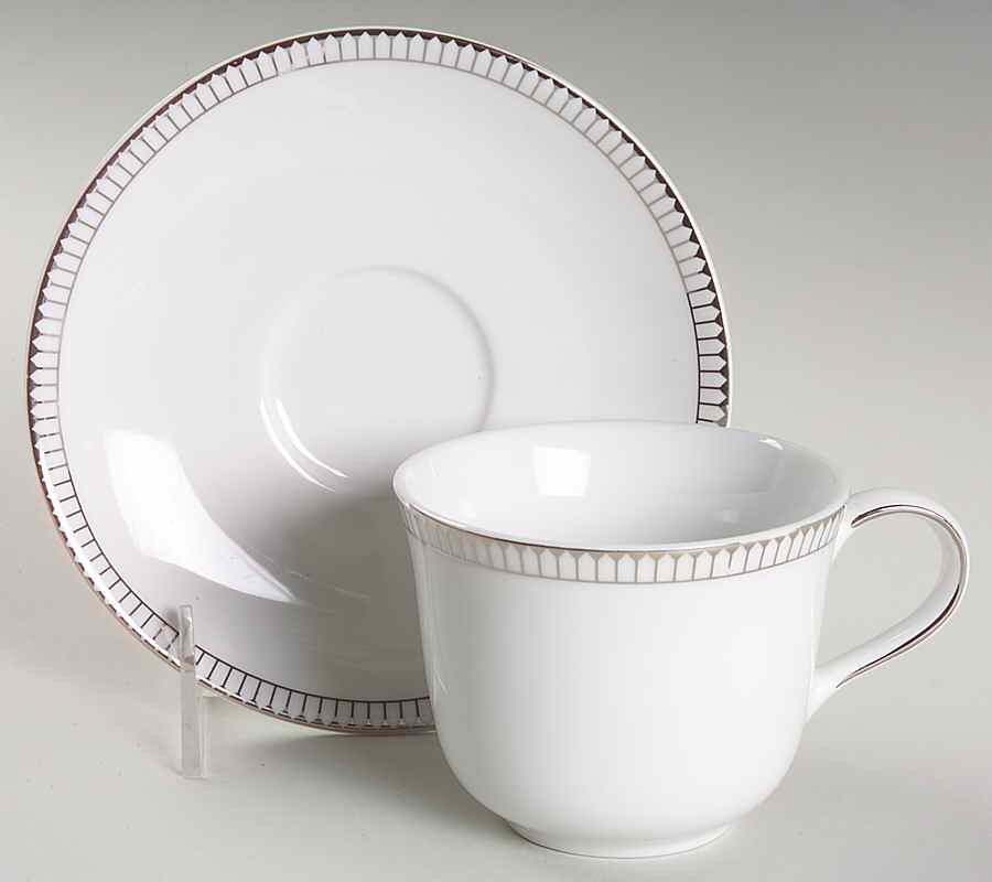 Paramount Platinum Flat Cup & Saucer Set by Royal Doulton-1