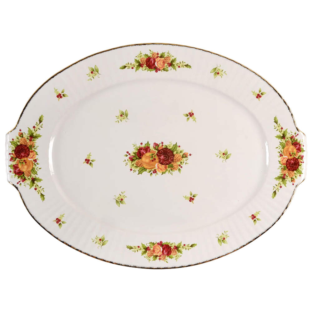 Old Country Roses Holiday (2006) 19" Oval Serving Platter by Royal Albert-1