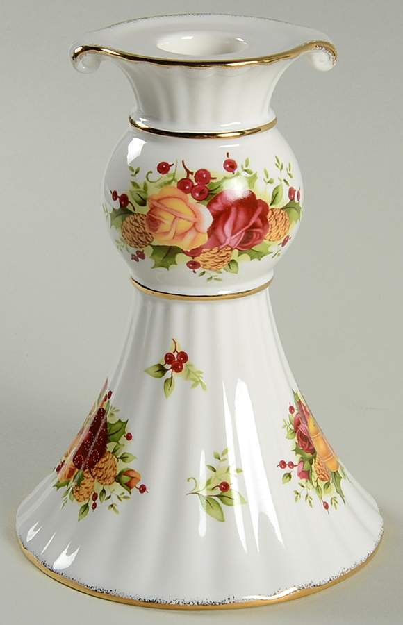 Old Country Roses Holiday (2006) 6" Candlestick by Royal Albert-1