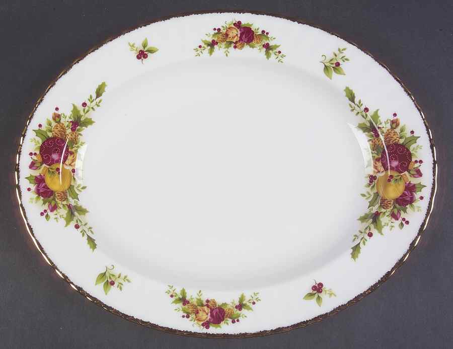 Old Country Roses Holiday (2006) 13" Oval Serving Platter by Royal Albert-1