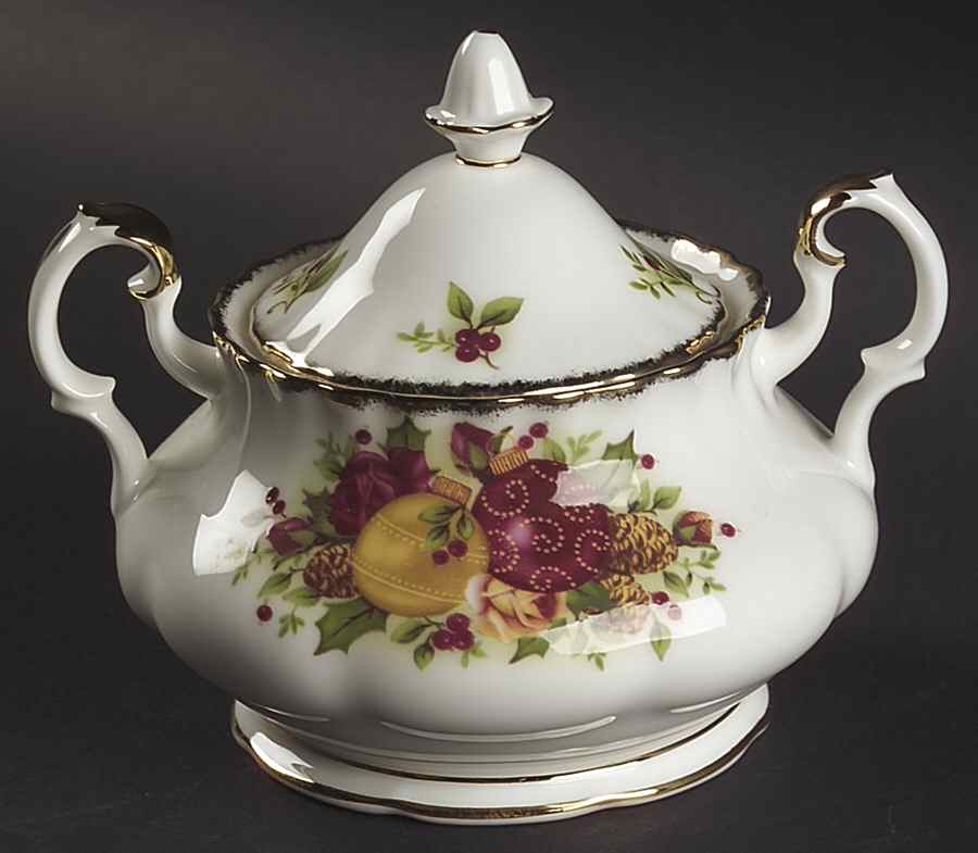 Old Country Roses Holiday (2006) Sugar Bowl & Lid by Royal Albert-1