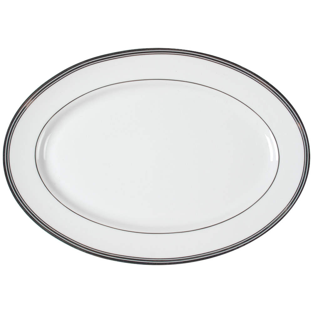 Platinum Lux 14" Oval Serving Platter by Royal Doulton-1