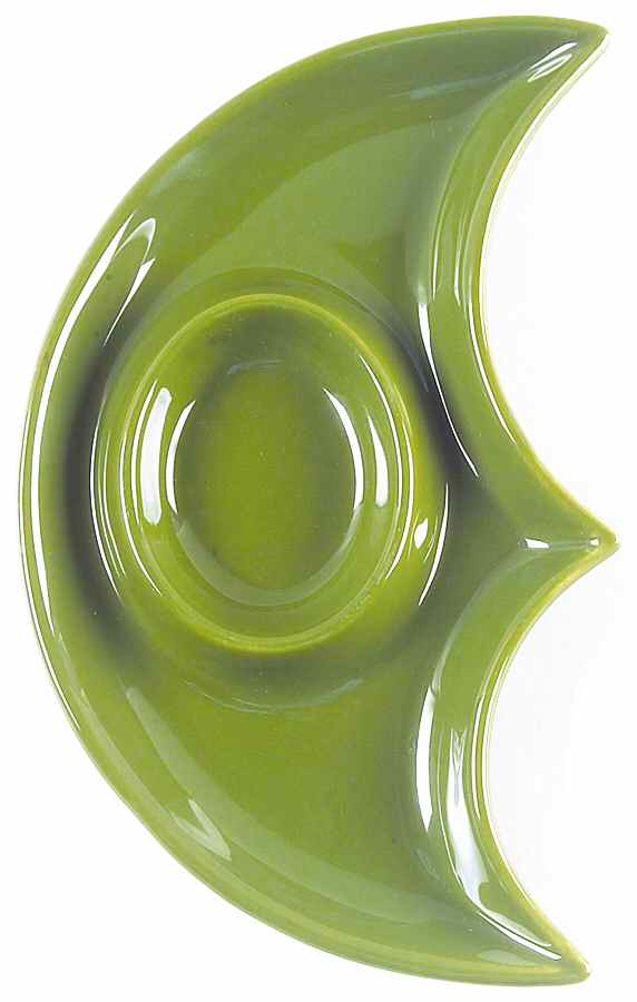 Bay Leaves Dark Green 3 Piece Chip/Dip Set, Interlocking Plate Only by Royal Doulton-1