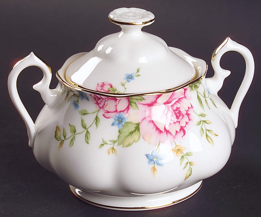 English Rose Sugar Bowl & Lid by Royal Albert-1