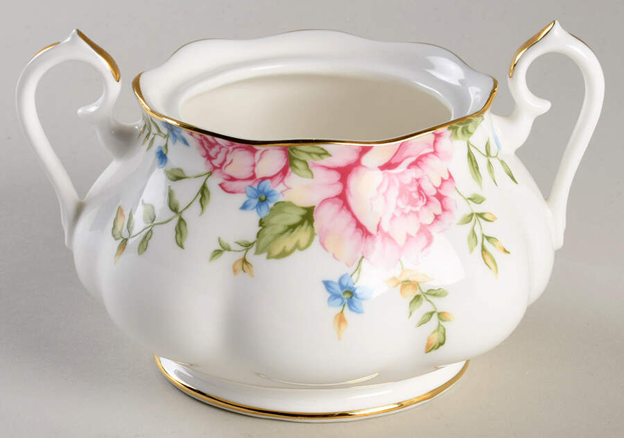 English Rose Sugar Bowl No Lid by Royal Albert-1