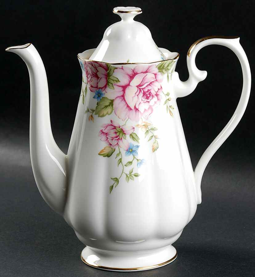 English Rose Coffee Pot & Lid by Royal Albert-1