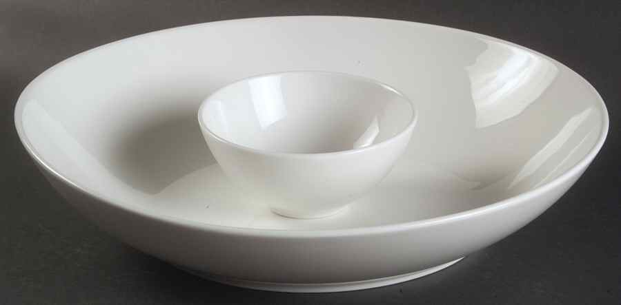 Spa Lifestyle Reflection White (2 Piece) Chip & Dip Set by Royal Doulton-1